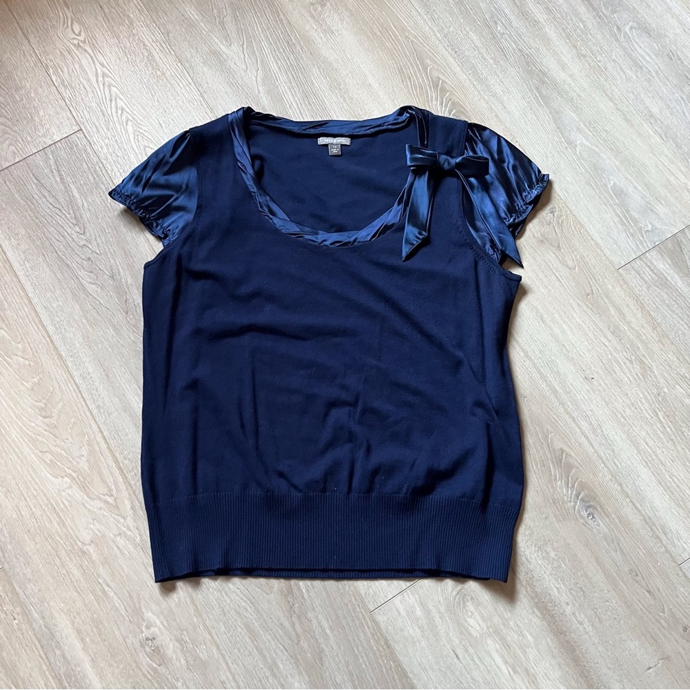 Apt. 9 Blue Tie Front Blouse